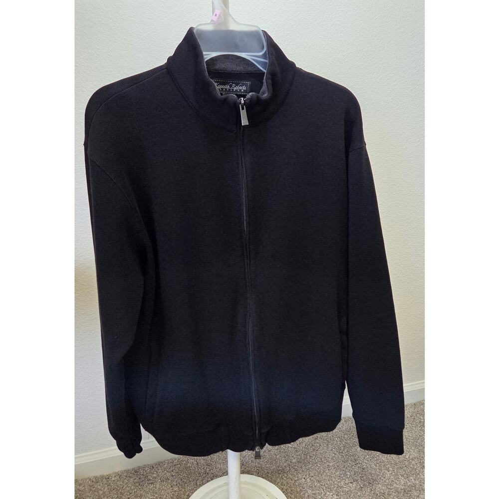 Kenneth Roberts Black Full Zip Sweater Men's Size L